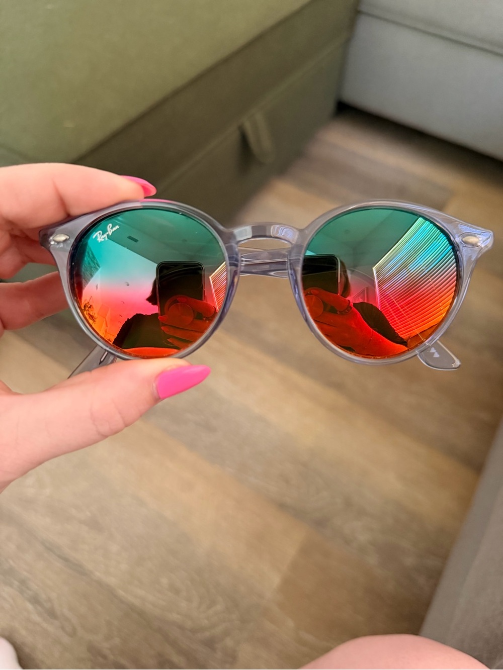 Ray-Ban Round Mirrored Sunglasses RB2180
